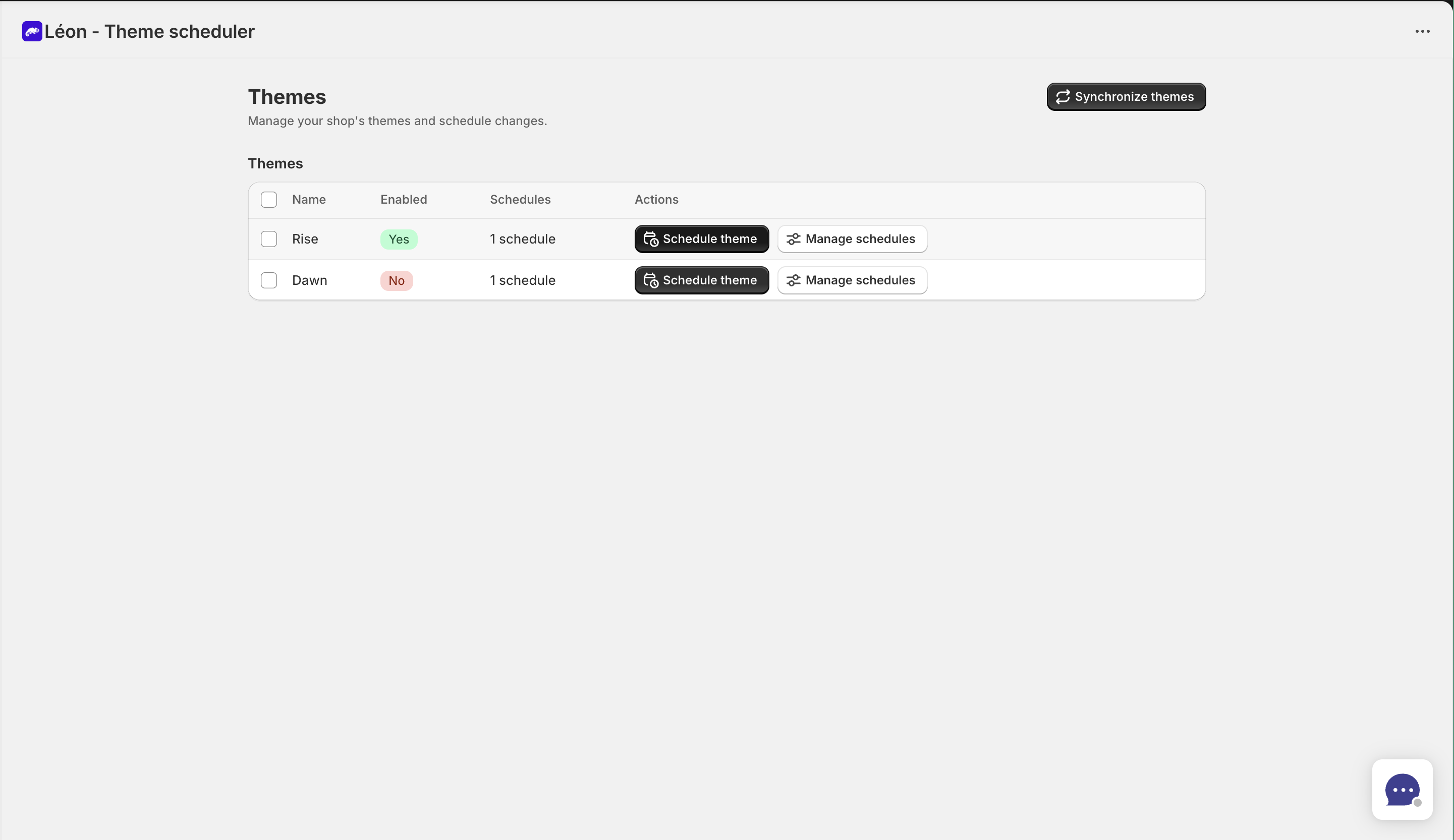 Leon theme dashboard